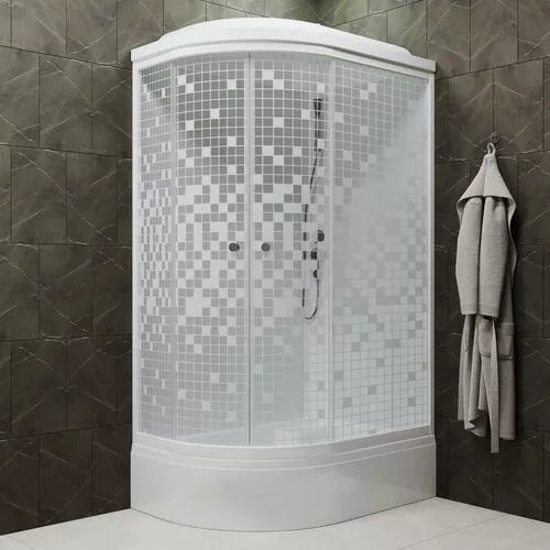 Душевая кабина Triton КОРАЛЛ В 120х80 левая/правая (средний поддон), Цвет профиля: Белый, Тип поддона: Средний, Выбрать размер: 120х80, Наличие крыши: есть, Ориентация: правая