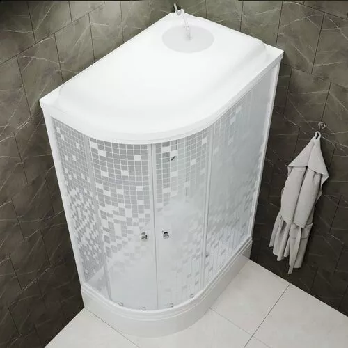 Душевая кабина Triton КОРАЛЛ В 120х80 левая/правая (средний поддон), Цвет профиля: Белый, Тип поддона: Средний, Выбрать размер: 120х80, Наличие крыши: есть, Ориентация: правая, изображение 4