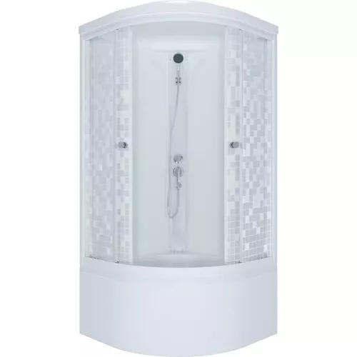 Душевая кабина Triton 90х90 Б( высокий поддон) ДН4 МОЗАИКА, Цвет стекла: мозаика, Цвет профиля: Белый, Тип поддона: Высокий, Выбрать размер: 90х90, изображение 2