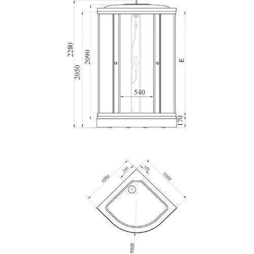 Душевая кабина Triton А ДН4 МОЗАИКА (низкий поддон), Цвет стекла: мозаика, Цвет профиля: Белый, Тип поддона: Низкий, Выбрать размер: 100х100, изображение 5