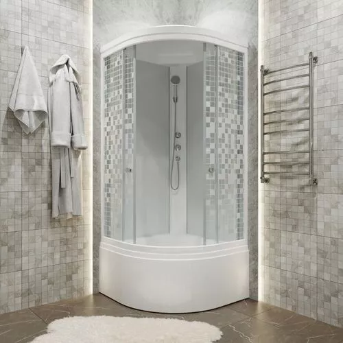 Душевая кабина Triton 90х90 Б( высокий поддон) ДН4 МОЗАИКА, Цвет стекла: мозаика, Цвет профиля: Белый, Тип поддона: Высокий, Выбрать размер: 90х90