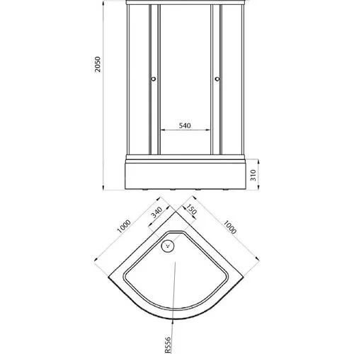 Душевое ограждение Triton МОЗАИКА В (средний поддон), Цвет стекла: мозаика, Тип поддона: Средний, Выбрать размер: 100х100, изображение 3