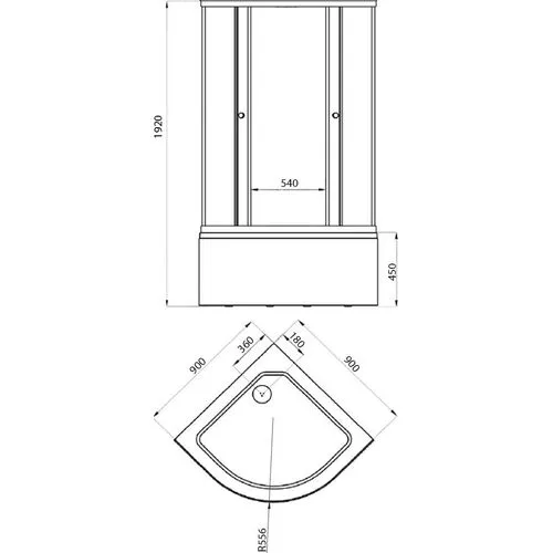 Душевое ограждение Triton  ПОЛОСЫ Б (высокий поддон) 90х90, Цвет стекла: полосатое, Тип поддона: Высокий, Выбрать размер: 90х90, изображение 5