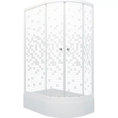 Душевое ограждение  Triton КОРАЛЛ  R/L  120х80 ( В- средний поддон), Цвет профиля: Белый, Тип поддона: Средний, Ориентация: левая, изображение 4