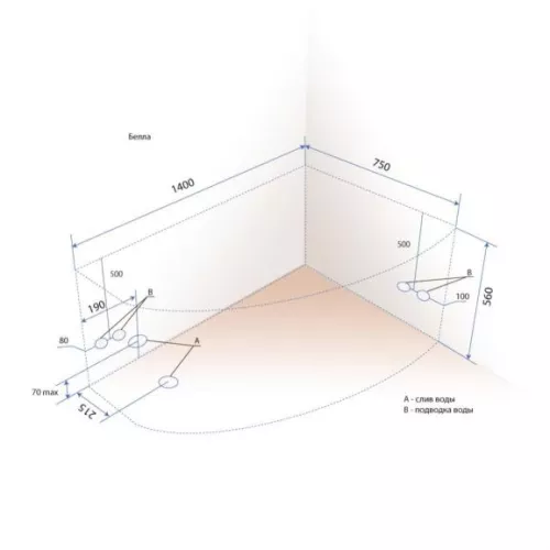 Ванна акриловая Triton Бэлла 140х75 левая / правая, Ориентация: левая, изображение 9