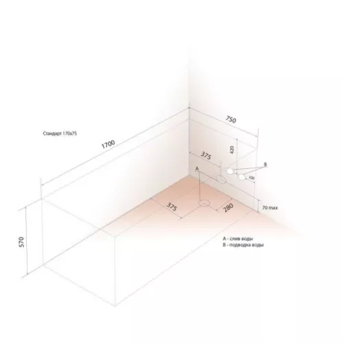 Ванна акриловая Triton Стандарт, Выбрать размер: 170х70, изображение 10