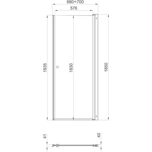 Душевая дверь в нишу Triton Уно прозрачное стекло, распашная, Выбрать размер: 70, изображение 6