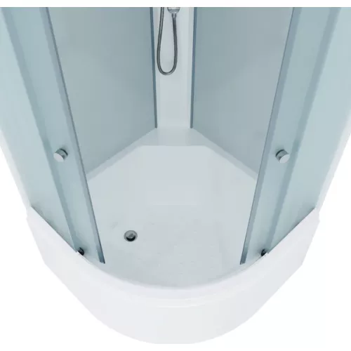 Душевая кабина Triton ЛАЙТ В (средний поддон)  стекло прозрачное, рифленое, Цвет профиля: Белый, Тип поддона: Средний, Выбрать размер: 90х90, изображение 5