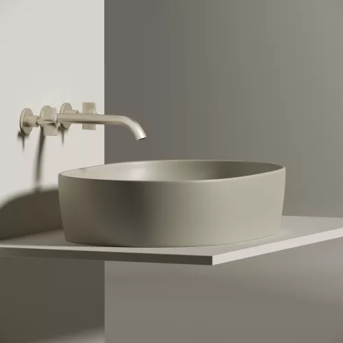 Умывальник чаша накладная овальная (цвет Капучино Матовый) Element 600*415*135мм, изображение 5