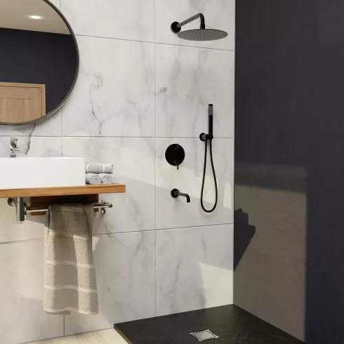 Душевая система встраиваемая RGW SP-55B, Выбрать цвет: Черный, изображение 2