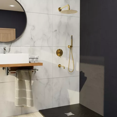 Душевая система встраиваемая RGW SP-55G, Выбрать цвет: Золото, изображение 2