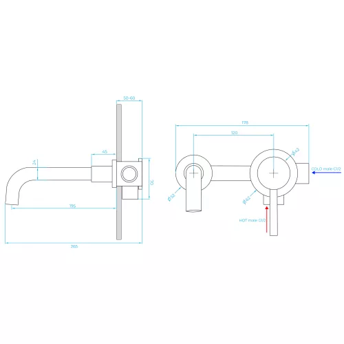 Смеситель встраиваемый с изливом RGW SP-47, Цвет профиля: Хром, изображение 4