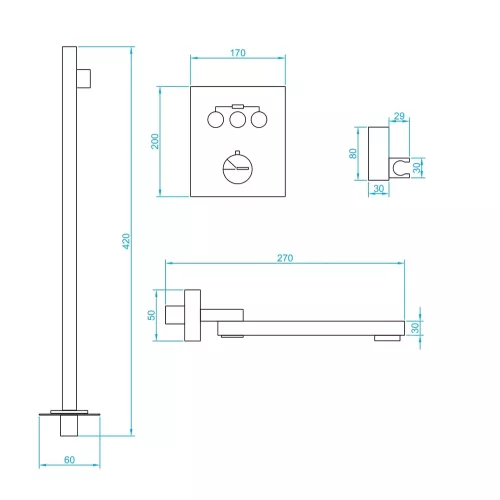 Душевая система встраиваемая RGW SP-371B, изображение 12