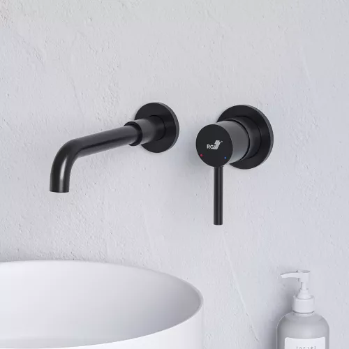 Смеситель встраиваемый с изливом RGW SP-47B, Цвет профиля: Черный