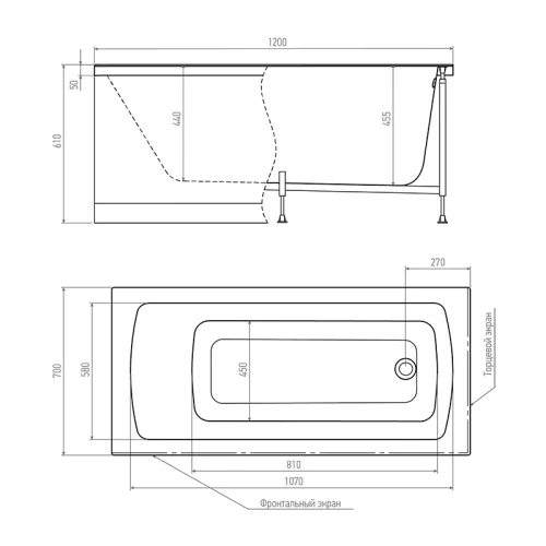Ванна акриловая TIMO RITTA 120х70 150х70 160х70 170х75, Выбрать размер: 120*70, изображение 7