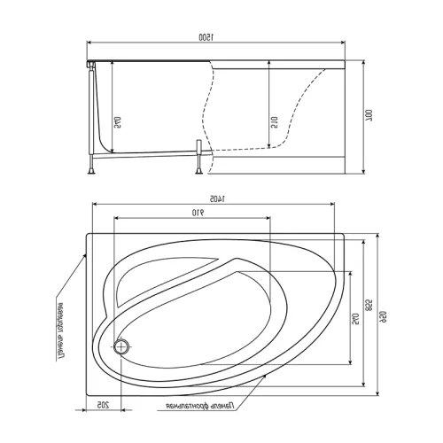 Ванна акриловая TIMO IVA L / R 150х95, 160х100, Выбрать размер: 150*95, Ориентация: левая, изображение 6