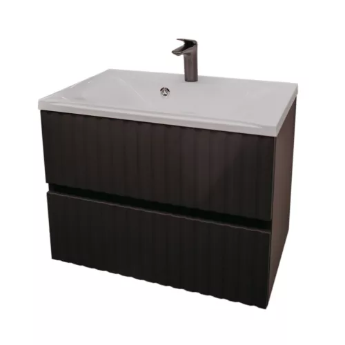 Тумба подвесная ACWEN Элеганс  грей софт с раковиной Комфорт 70, Выбрать цвет: Грей софт, Выбрать размер: 70, изображение 6