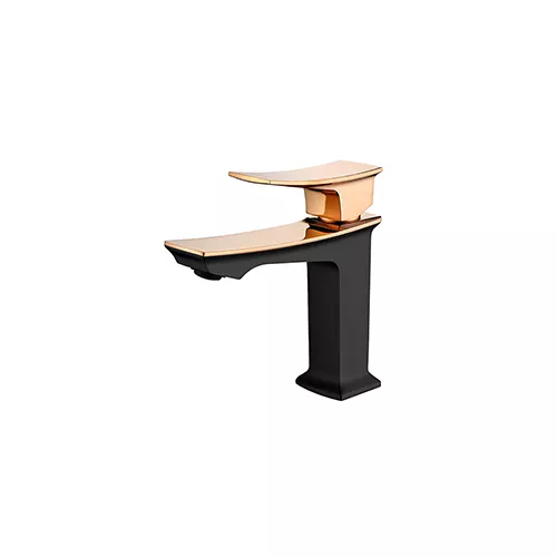 Смеситель  для раковины  ACWEN 610011RB, Выбрать цвет: черный/розовое золото, изображение 4