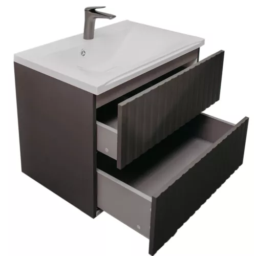 Тумба подвесная ACWEN Элеганс  грей софт с раковиной Комфорт 70, Выбрать цвет: Грей софт, Выбрать размер: 70, изображение 7