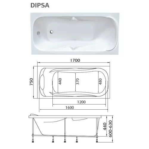 Ванна 1Marka  DIPSA 170x75, изображение 6