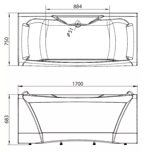 Ванна Aima DOLCE VITA, Выбрать размер: 170х75, изображение 22