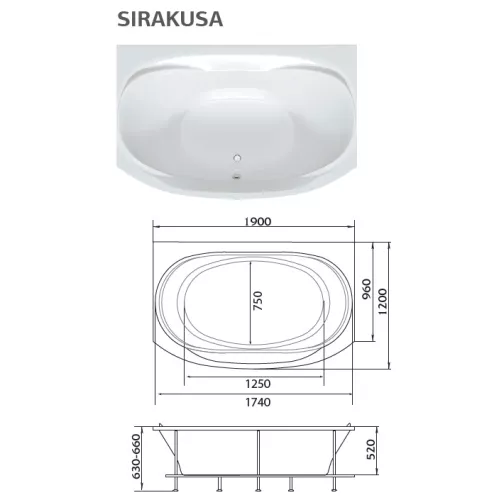 Ванна Marka One SIRAKUSA 190x120, изображение 10