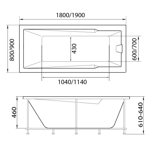 Ванна 1Marka RAGUZA, Выбрать размер: 180x80, изображение 8