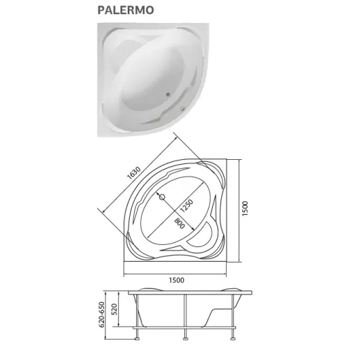 Ванна 1Marka PALERMO 150x150, изображение 7