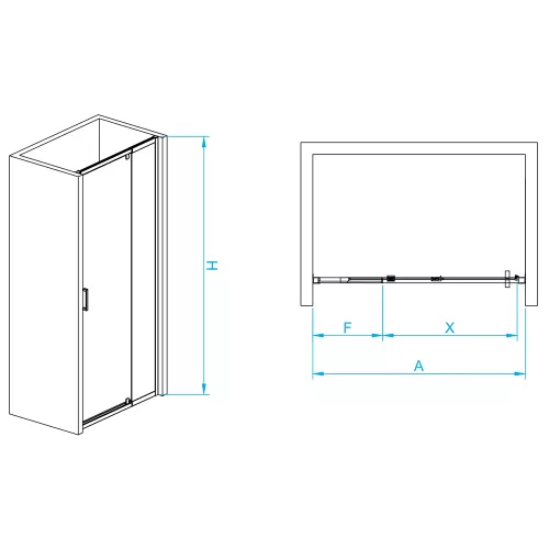 Душевая дверь RGW PA-008B, Цвет стекла: прозрачное, Цвет профиля: Черный, Выбрать размер: 100, изображение 2