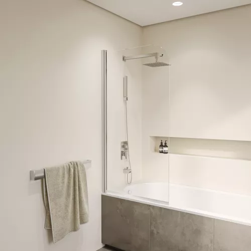 Шторка на ванну RGW SC-009, Цвет стекла: прозрачное, Цвет профиля: Хром, Выбрать размер: 80, изображение 6