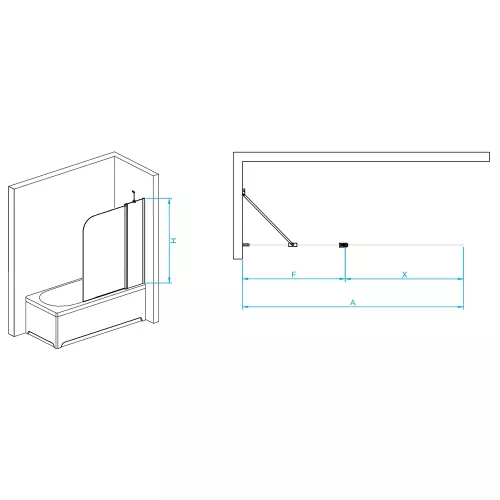 Шторка на ванну RGW SC-011B, Цвет стекла: прозрачное, Цвет профиля: Черный, Выбрать размер: 110, изображение 5