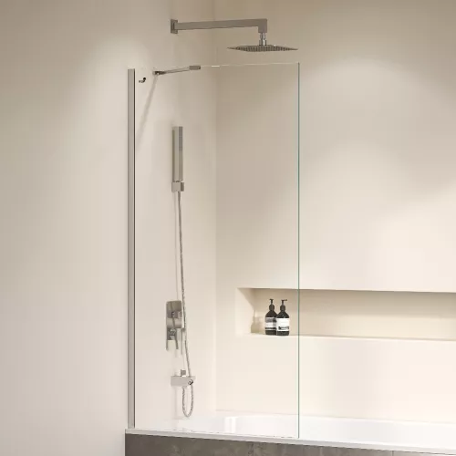 Шторка на ванну RGW SC-150, Цвет стекла: прозрачное, Цвет профиля: Хром, Выбрать размер: 80