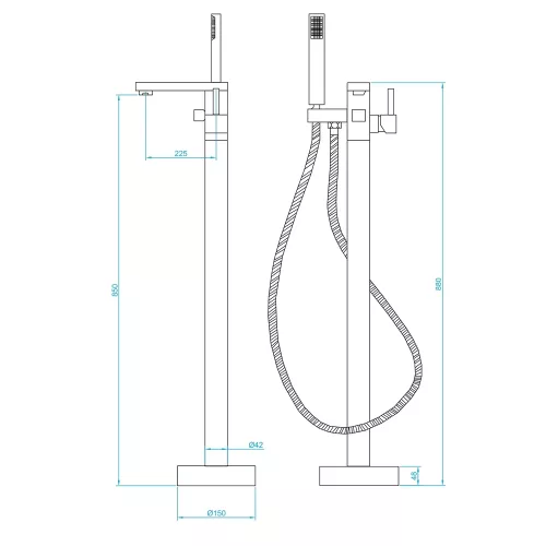 Смеситель напольный RGW SP-350, Цвет профиля (вариация): Хром, изображение 2