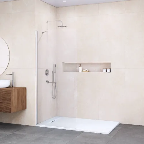 Перегородка для душа RGW WA-110, Цвет стекла: прозрачное, Цвет профиля (вариация): Хром, Выбрать размер: 120