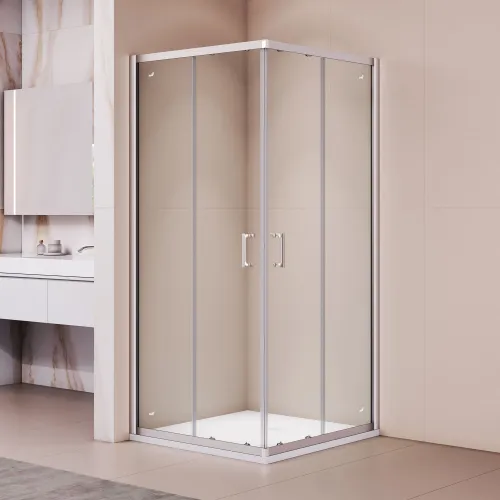 Душевой уголок RGW PA-030, Цвет стекла: прозрачное, Цвет профиля (вариация): Хром, Выбрать размер: 80х80