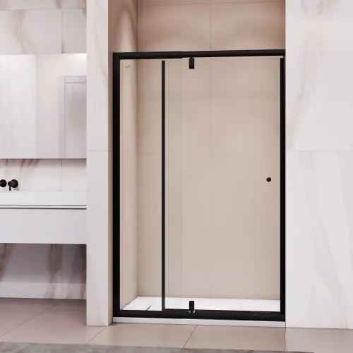 Душевая дверь RGW PA-02B NEW, Цвет стекла: прозрачное, Цвет профиля (вариация): Черный, Выбрать размер: 80