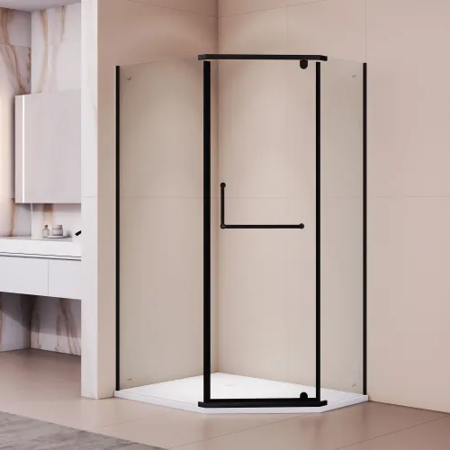 Душевой уголок RGW PA-091B, Цвет стекла: прозрачное, Цвет профиля (вариация): Черный, Выбрать размер: 90х80
