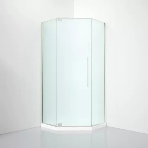 Душевое ограждение Black&White S815 CF, Цвет стекла: матовое, Цвет профиля: Хром, Выбрать размер: 100х100
