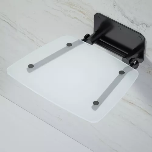 Сиденье складное настенное Black&White SN-0883B  (130x390x387), изображение 2