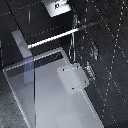 Сиденье складное настенное Black&White SN-0883C (130x390x387), изображение 3