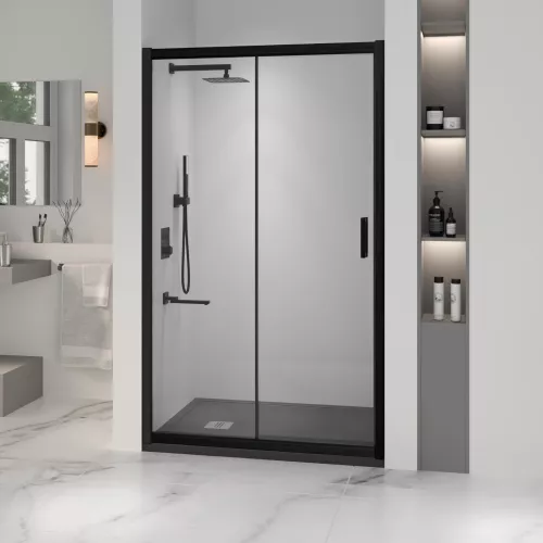 Душевая дверь RGW PA-016B, Цвет стекла: прозрачное, Цвет профиля: Черный, Выбрать размер: 120