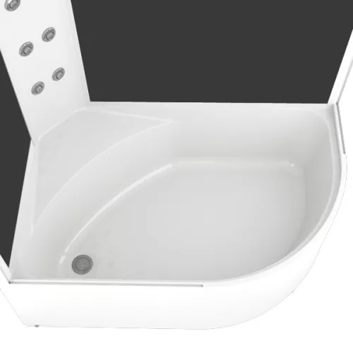 Душевая кабина DOMANI-Spa Delight 128 высокий поддон тонированное стекло 120х80 см, Внешний вид: высокий поддон, Выбрать цвет: Черный, изображение 3