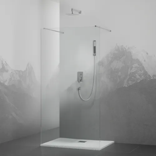 Душевая перегородка RGW WA-016, Цвет стекла: прозрачное, Цвет профиля (вариация): Хром, Выбрать размер: 100, изображение 5