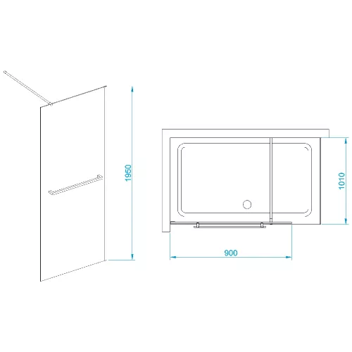 Душевая перегородка RGW WA-040, Цвет стекла: прозрачное, Цвет профиля: Хром, Выбрать размер: 120, изображение 2