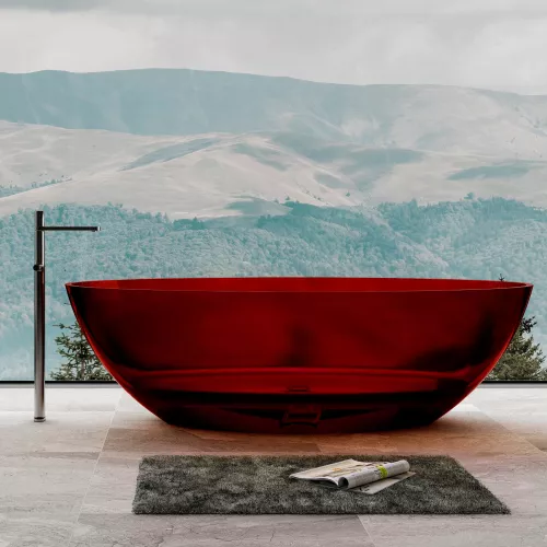 Ванны: Прозрачная ванна ABBER Kristall AT9702Rubin красная 180*85 1 в магазине Акватория