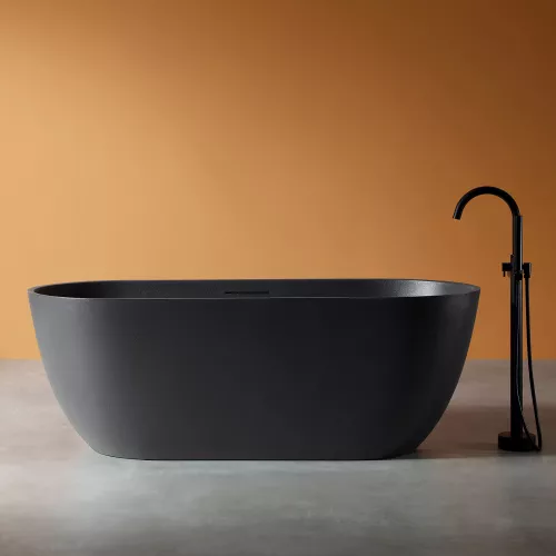 Ванна из искусственного камня ABBER Frankfurt  170х75 черная матовая, Выбрать цвет: Черный матовый, изображение 3