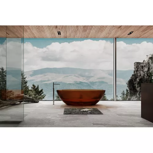 Ванна из полиэфирной смолы ABBER Kristall AT9702Opal 180*85 прозрачная, Выбрать цвет: Коричневый, изображение 4