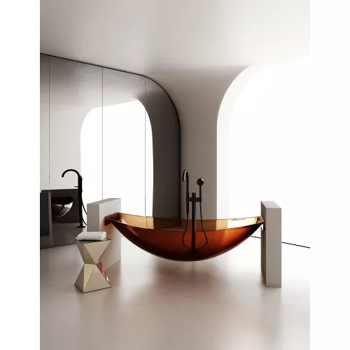 Ванна из полиэфирной смолы  ABBER Kristall AT9704Opal подвесная коричневая 180*80 прозрачная, Выбрать цвет: Коричневый, изображение 6