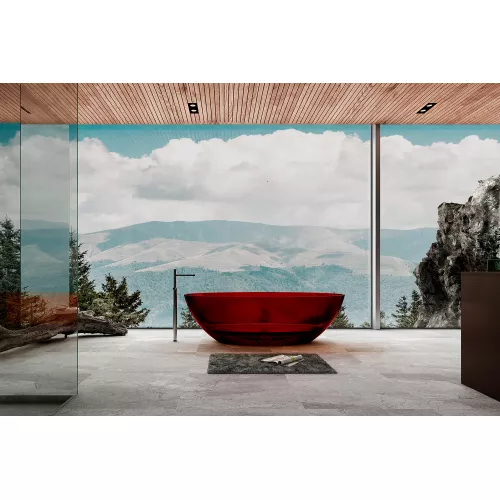 Ванна из полиэфирной смолы ABBER Kristall AT9702Rubin красная 180*85 прозрачная, Выбрать цвет: Красный, изображение 3