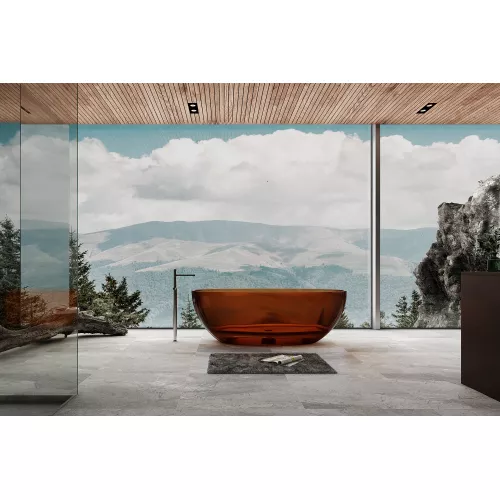 Ванна из полиэфирной смолы  ABBER Kristall AT9701Opal 165*80 прозрачная, Выбрать цвет: Коричневый, изображение 2